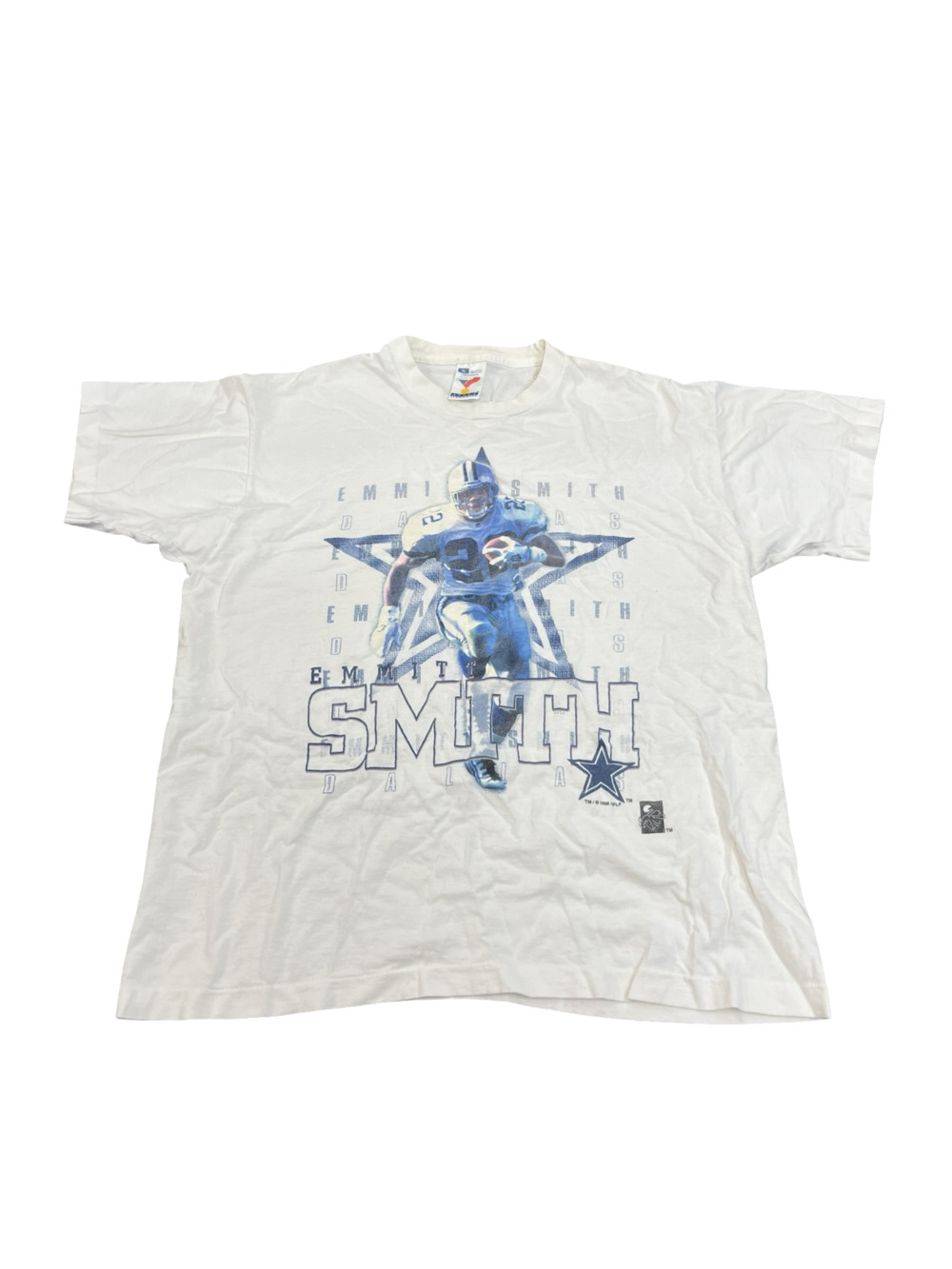 Vintage 90s Emmitt Smith Dallas Cowboys T Shirt XL Artex USA Single Stitch 1996